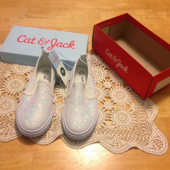 Cat & Jack Shoes Nwt Cat Jack Girls 1 Shimmer Madigan Sneakers